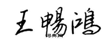 王正良王暢鴻行書個性簽名怎么寫