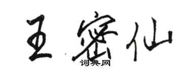 駱恆光王密仙行書個性簽名怎么寫