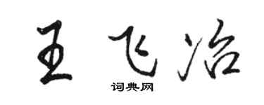駱恆光王飛冶行書個性簽名怎么寫