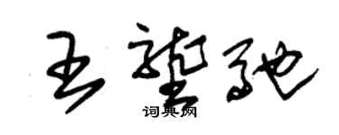 朱錫榮王壟馳草書個性簽名怎么寫