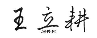駱恆光王立耕行書個性簽名怎么寫