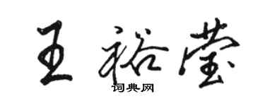 駱恆光王裕瑩行書個性簽名怎么寫