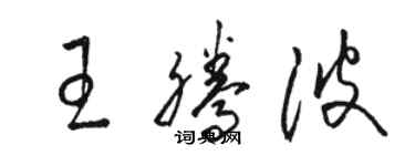 駱恆光王騰波草書個性簽名怎么寫