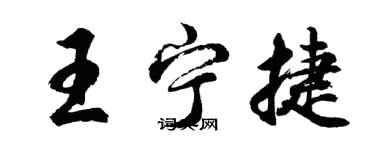 胡問遂王寧捷行書個性簽名怎么寫