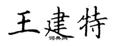 丁謙王建特楷書個性簽名怎么寫