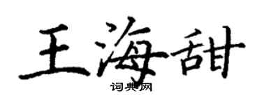 丁謙王海甜楷書個性簽名怎么寫