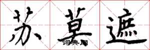 周炳元蘇莫遮楷書怎么寫