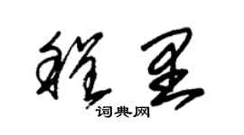 朱錫榮程里草書個性簽名怎么寫