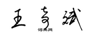 梁錦英王奇斌草書個性簽名怎么寫