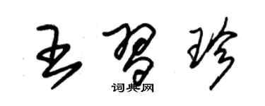 朱錫榮王習珍草書個性簽名怎么寫