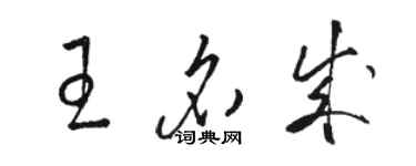 駱恆光王名成草書個性簽名怎么寫