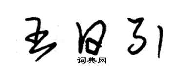 朱錫榮王日引草書個性簽名怎么寫