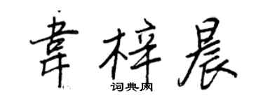 王正良韋梓晨行書個性簽名怎么寫