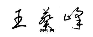 梁錦英王葵峰草書個性簽名怎么寫