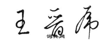 駱恆光王晉虎草書個性簽名怎么寫