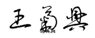 曾慶福王菊興草書個性簽名怎么寫