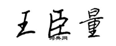 王正良王臣量行書個性簽名怎么寫