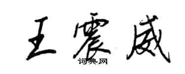 王正良王震威行書個性簽名怎么寫