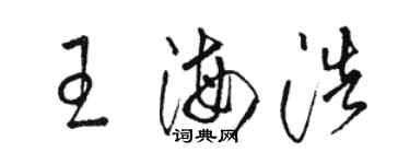 駱恆光王海浩草書個性簽名怎么寫