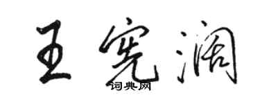 駱恆光王憲闊行書個性簽名怎么寫