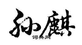 胡問遂孫麒行書個性簽名怎么寫