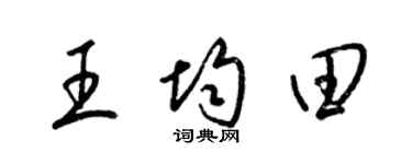 梁錦英王均田草書個性簽名怎么寫