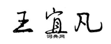 曾慶福王宜凡行書個性簽名怎么寫