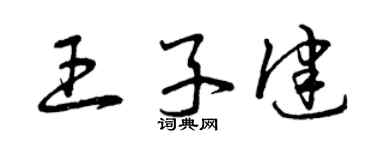 曾慶福王子健草書個性簽名怎么寫