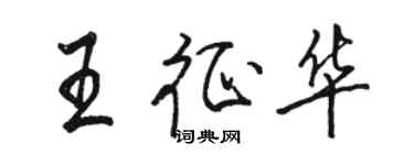 駱恆光王征華行書個性簽名怎么寫