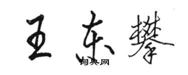駱恆光王東攀行書個性簽名怎么寫
