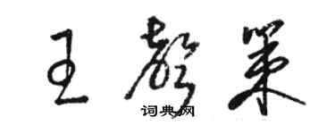 駱恆光王聲策草書個性簽名怎么寫