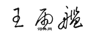 駱恆光王雨艦草書個性簽名怎么寫