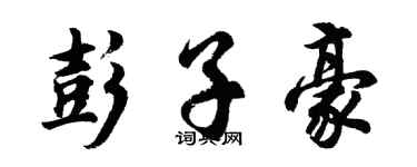 胡問遂彭子豪行書個性簽名怎么寫