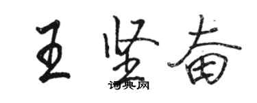 駱恆光王堅奮行書個性簽名怎么寫