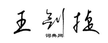 梁錦英王劍捷草書個性簽名怎么寫