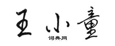 駱恆光王小童行書個性簽名怎么寫