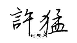 王正良許猛行書個性簽名怎么寫