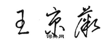 駱恆光王京薇草書個性簽名怎么寫