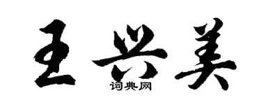 胡問遂王興美行書個性簽名怎么寫