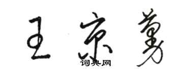 駱恆光王京蔓草書個性簽名怎么寫