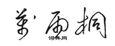 駱恆光萬雨桐草書個性簽名怎么寫