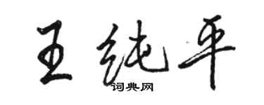 駱恆光王純平行書個性簽名怎么寫