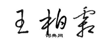 駱恆光王柏霜草書個性簽名怎么寫