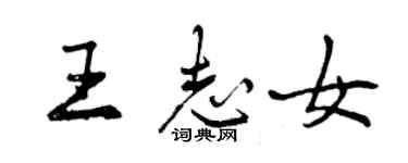 曾慶福王志女行書個性簽名怎么寫