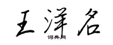 王正良王洋名行書個性簽名怎么寫