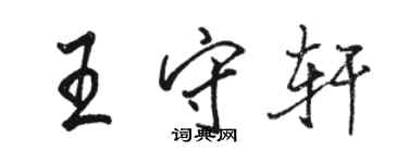 駱恆光王守軒行書個性簽名怎么寫