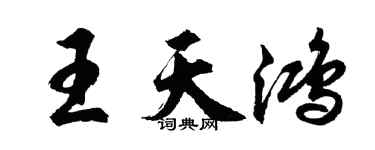 胡問遂王天鴻行書個性簽名怎么寫