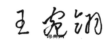 駱恆光王宛翎草書個性簽名怎么寫