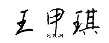 王正良王甲琪行書個性簽名怎么寫