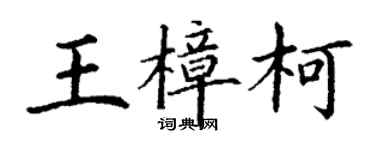 丁謙王樟柯楷書個性簽名怎么寫